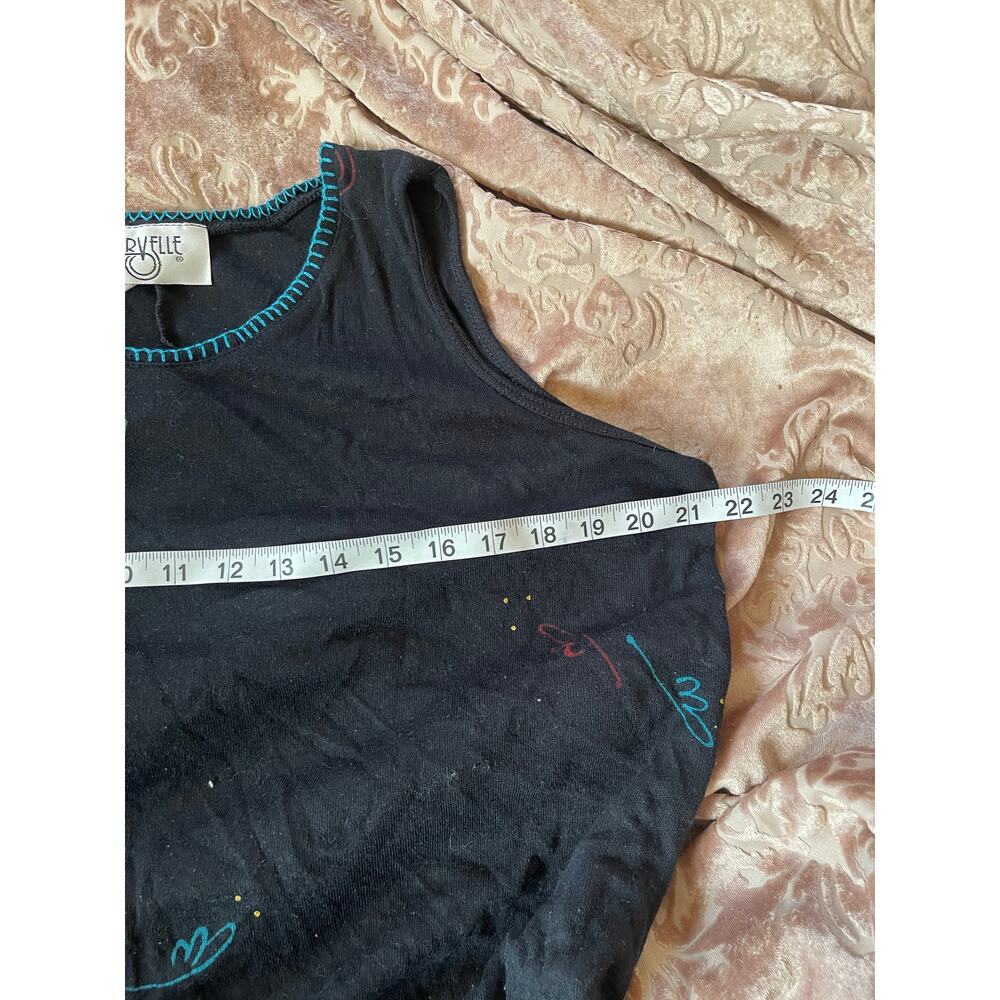 Vintage black floral 90s knit stretch midi dress size large‎ - Picture 5 of 7